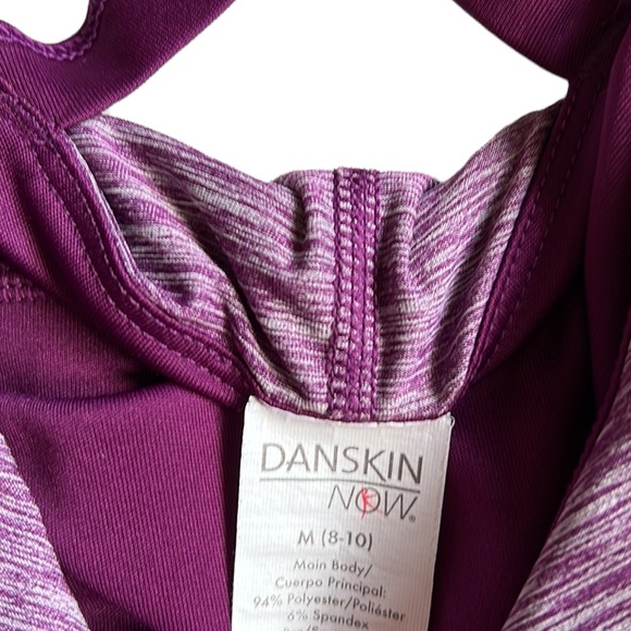 Danskin Strappy Heathered Maroon Workout Tank Top Size Medium - Picture 5 of 9